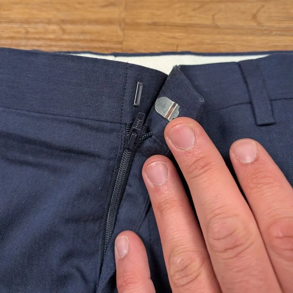 J Crew Ludlow Dress Pants Mens 36x32 Blue Slim Fit Flat Front Somelos Cotton
